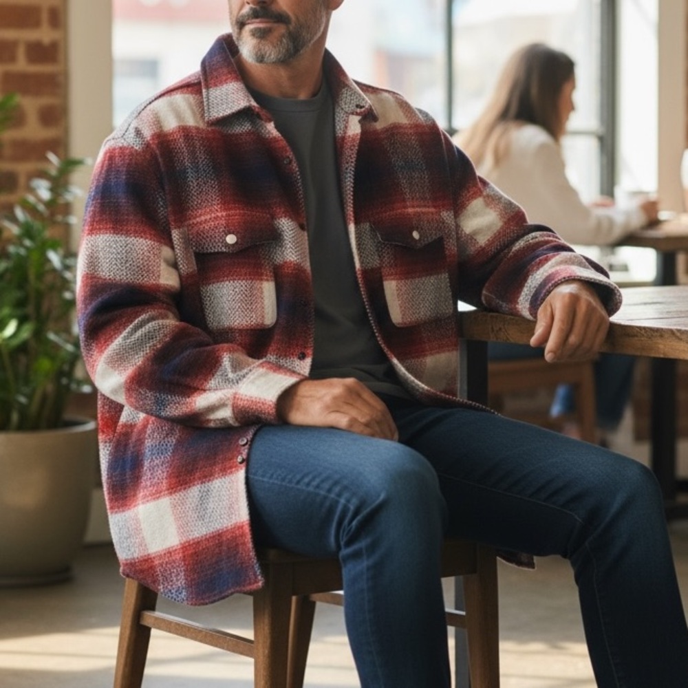 Brand new w/ tags Richie Le Collection Premium Brushed Flannel shirt in OS XL